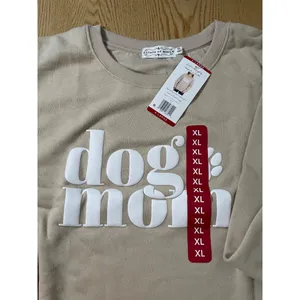 New Women’s State of Mind Dog Mom Sweatshirt Tan Oatmeal size XXL thumbnail 5