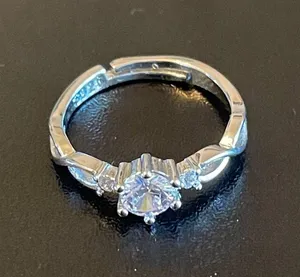 S925 Adjustable Zircon silver ring thumbnail 3