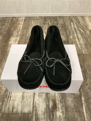 Softmoc Classic Black Faux-Fur Lined Moccasin Flats Size 9 thumbnail 7