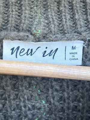 New IN Women’s Waffle Knit Sweater Medium Brown Neon Contrast Stitch thumbnail 13