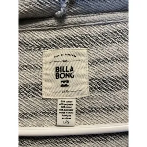 Billabong Baja Beach Hoodies Striped, Blue & White Medium, Kangaroo Pocket L thumbnail 3
