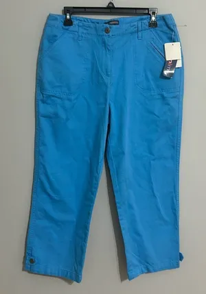 SA DENIM Women's Classic Fit Straight Leg Stretch capris Size 12 thumbnail 1