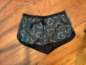 Victoria’s Secret Black Heart Cheetah Sequenced Mini Drawstring Shorts thumbnail 2