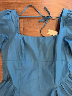 By Anthropologie Long Sleeve Square Neck Poplin Mini Dress Medium NWT - C11-503 thumbnail 7