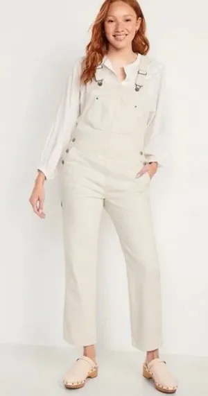 Old Navy Cream Overalls thumbnail 1