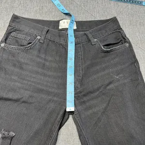 WE THE FREE Black‎ Distressed Denim Jeans 24 Mid Rise Button Fly Straight Leg thumbnail 4
