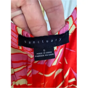 Sanctuary Tropical Palm‎ Print Resort Maxi Dress Pink Red Vaca Quiet Luxury Bold thumbnail 5