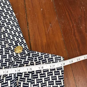 TORY BURCH Cameron Suspenders Ivory Navy Dress Knee Length Sleeveless Size 14 thumbnail 5