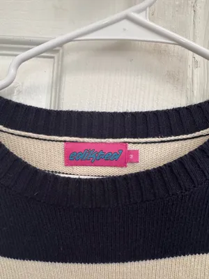 Edikted Striped Sweater Oversized Blue Navy thumbnail 2