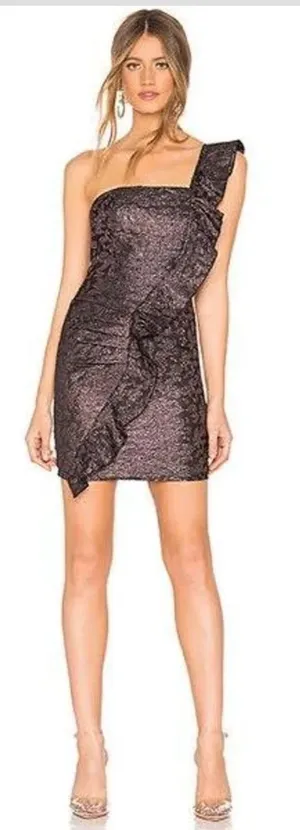 Revolve Jacquard Cocktail Dress Black thumbnail 1