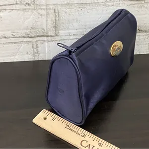 CHRISTIAN DIOR Parfums Navy Satin Cosmetic Case Travel Pouch Bag thumbnail 9