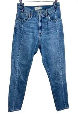 Abercrombie & Fitch The Super Skinny Ankle High Rise Blue Denim Jeans Size 29 8 thumbnail 1