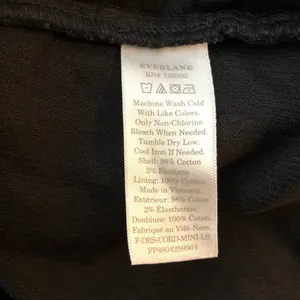 Everlane The Tiered Corduroy Dress Cotton Stretch Puff Sleeve Black Size M thumbnail 4