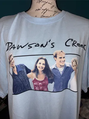🔹4 for $30 NWT Dawson's Creek Oversized Graphic Tee, Small Blue thumbnail 6