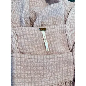 Free People Womens Top Pink Bonnie Ruffle Plaid Babydoll Blouse Stretch Boho XS thumbnail 4