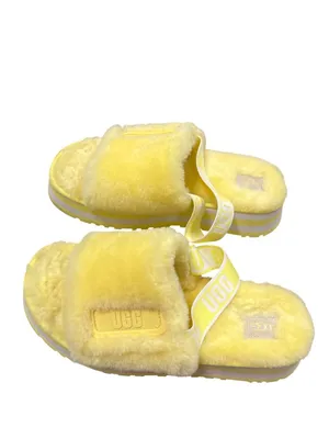 UGG Fluff sugar platform wms yellow slingback casual sandals sz 10 SKU 10-654 thumbnail 5
