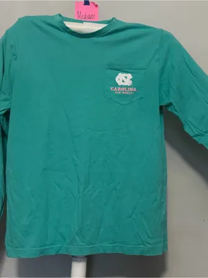 Champion Teal Carolina Tar Heels Long-Sleeve Pocket Tee thumbnail 1