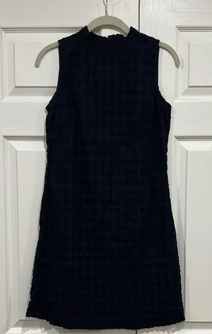 Sail‎ to Sable Eyelet Ruffle Dress Navy Blue Womens Size 0 thumbnail 1