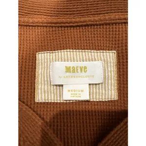 Anthropologie Maeve Eliza Henley Babydoll Tunic Top Brown Waffle Knit‎ Boho thumbnail 5