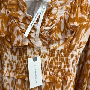 NWT Anthropologie Odetta Ruffled V Neck Maxi Dress Leopard Orange Size XS thumbnail 11