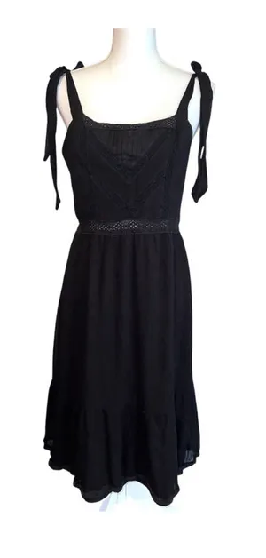 Abercrombie & Fitch Black Midi Dress M thumbnail 1