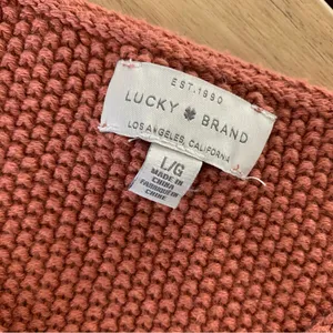 Lucky Brand Brick Red V-Neck Pullover Sweater L thumbnail 6