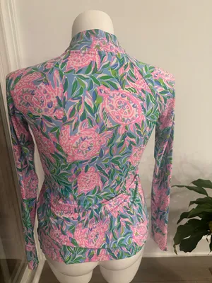 Lilly Pulitzer UPF 50+ Cassi Popover French Blue Turtley in‎ Love size small thumbnail 8