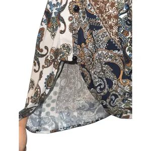 New Triple Seven Patchwork Paisley Dress Women's Small‎ Button Up Tie Waist Fall thumbnail 5