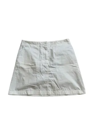 THEORY Women’s White Cotton Blend Skirt Size 8 thumbnail 6