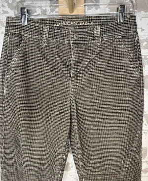 American Eagle | women velvet corduroy plaid bootcut pants thumbnail 1