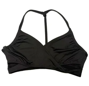 Victoria’s Secret PINK Gym to Swim Black Cross Wrap Bikini Top Sports Bra Medium thumbnail 1
