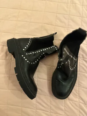 Zara Black Studded Boots thumbnail 4