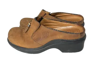 Ariat Mendocino Tassel Dark Aged Shoes Clogs Women's 8B Leather Slip-on thumbnail 1