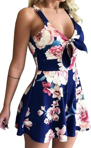 Floral Romper Blue Size L thumbnail 1