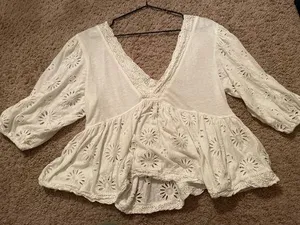 Free People Lace Blouse thumbnail 1