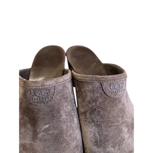 UGG Tan Suede Wooden Heel Clogs Boho‎ Cozy Fall Comfort Shoes Size 7 thumbnail 3
