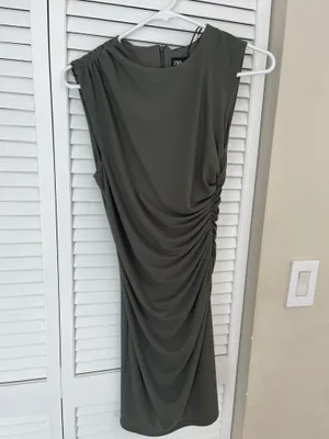 Zara Olive Green Mini Dress thumbnail 3