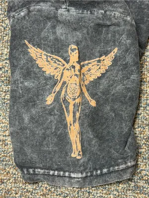 NIRVANA Gray Vintage Wash Short Sleeve Tee with Gold Lettering thumbnail 4