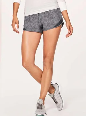 Lululemon Hotty Hot Short II 2.5 Heather Lux Multi Black Heathered Black Size 14 thumbnail 1
