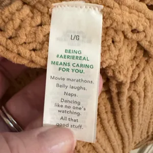 Aerie Cable Oversized Knit Stretch Sweater Quarter 1/4 Zip Soft Tan L thumbnail 11