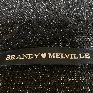 Brandy Melville Womens Black Metallic Mesh Sheer Long Sleeve Crop Cover Up Top S thumbnail 3