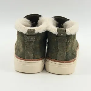 TOMS Womens 10‎ Camo Suede Faux Fur Lined Slip On Sneaker Mid Top Boots Green thumbnail 4