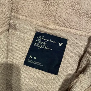 Womens American Eagle Fleece Zip Up Hoodie Jacket Beige/Light Khaki/Lite Pink Sm thumbnail 7