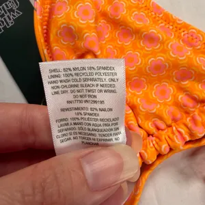 Wild Fable Bikini Top Women's Small Orange Pink Reversible String NWT thumbnail 6