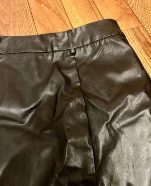 SheIn NWOT Sexy High Waist Notch Hem Leather A-Line /two front slits L thumbnail 9