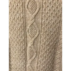 Gap Cottage Cozy Fall Indie Gritty Boho Cable Knit Oversize Brown Sweater Medium thumbnail 6