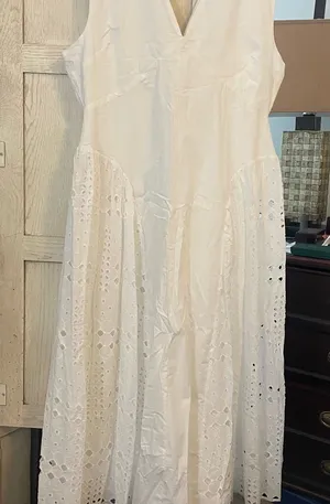 Anthropologie White Eyelet Maxi Dress thumbnail 1