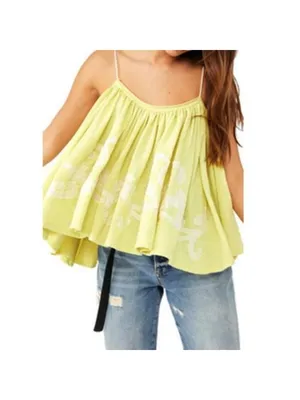 Free People On Clouds Swing Tank In Lemon Ivory Combo S thumbnail 3