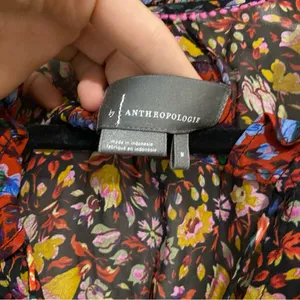 Anthropologie Sheer Floral Flowy Dress size Medium thumbnail 7