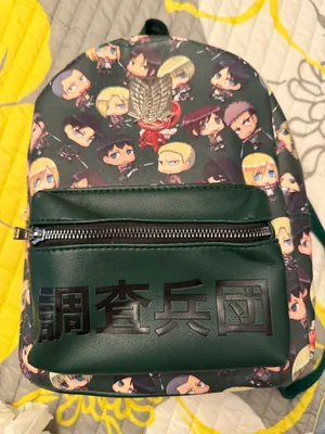 BioWorld Attack on Titan Chibi Survey Corps or Scout Regiment Mini Backpack Green thumbnail 1